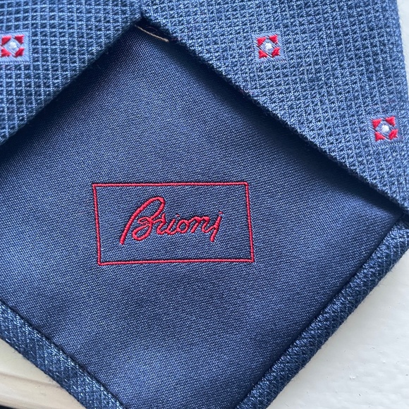 BRIONI Italian Tie Blue Red White